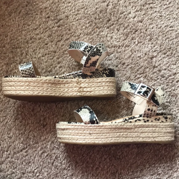 BAMBOO Shoes - BAMBOO Snakeskin Espadrille Sandal